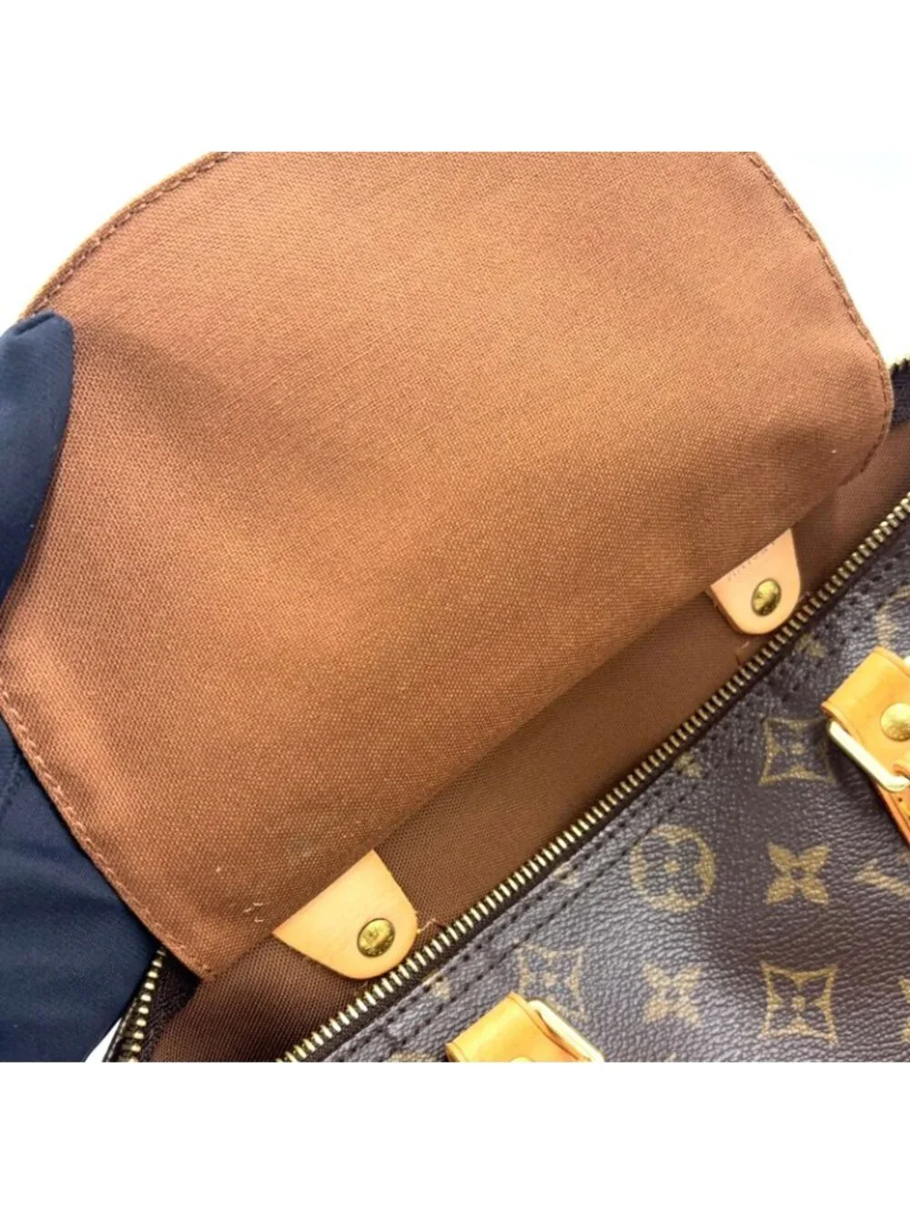 Louis Vuitton Speedy 30 Monogram Leather Brown Handbag Gold